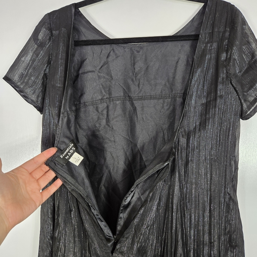 Essentials by ABS Women's Black Shift Cocktail Dress Short Sleeve Luster Size‎ 8 - Picture 5 of 10